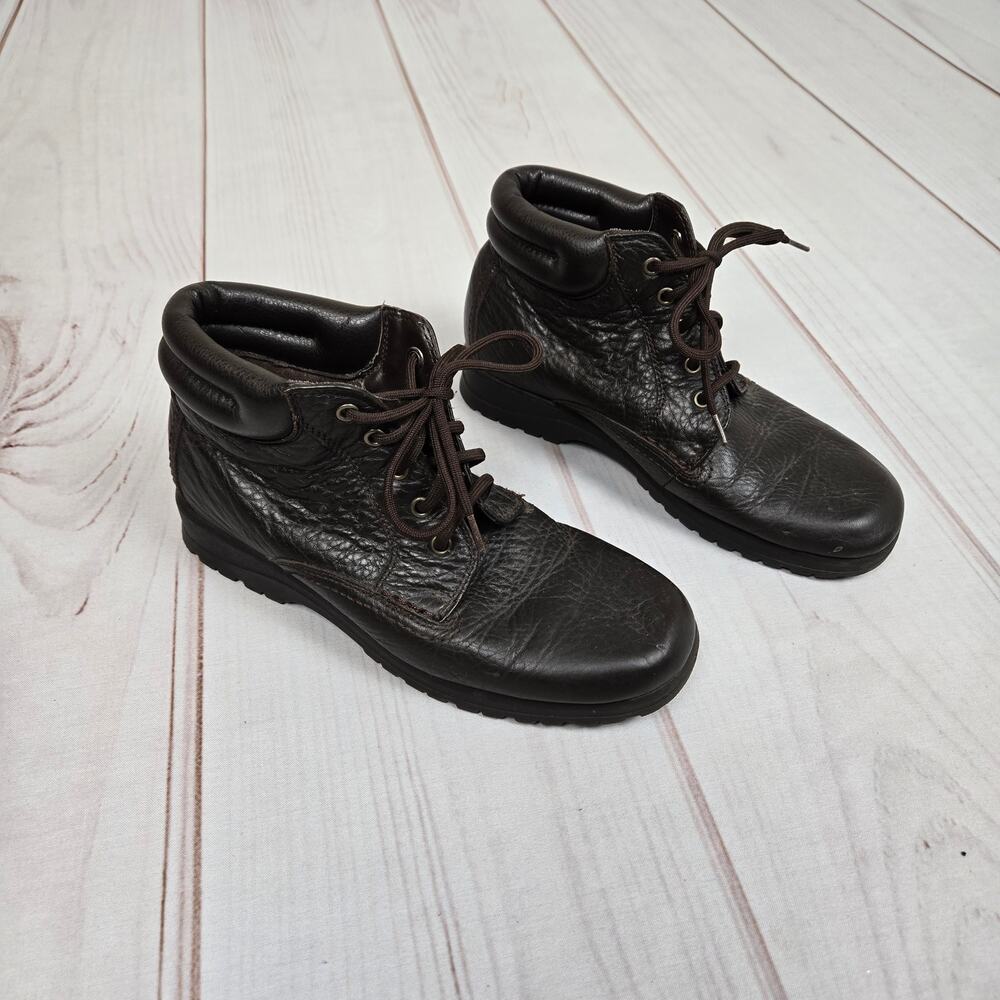 Vintage 90s Y2K Leather Work Boots Brown 7